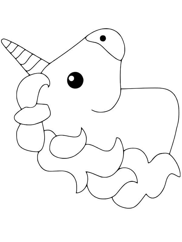 Ausmalbild Kopf Einhorn  