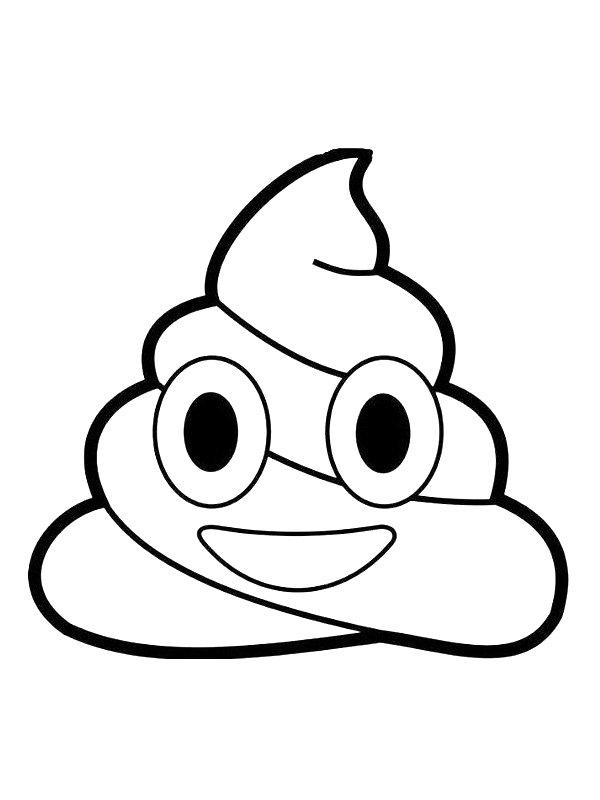 Ausmalbild Kothaufen-Emoji  