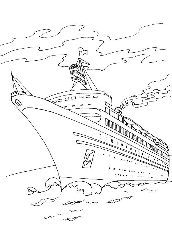 Ausmalbild Kreuzfahrtschiff  
