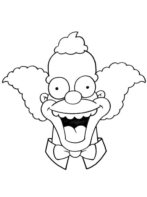 Ausmalbild Krusty der Clown  