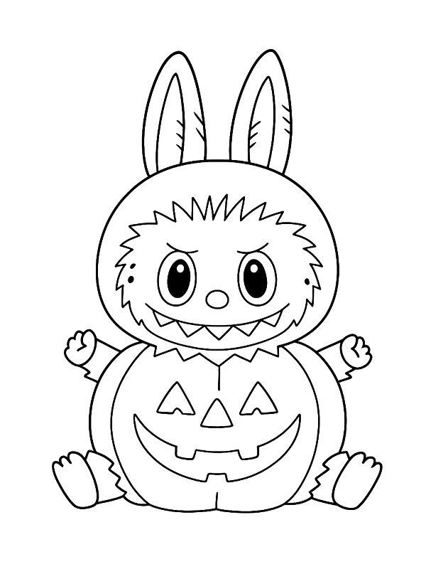 Ausmalbild Labubu Halloween  