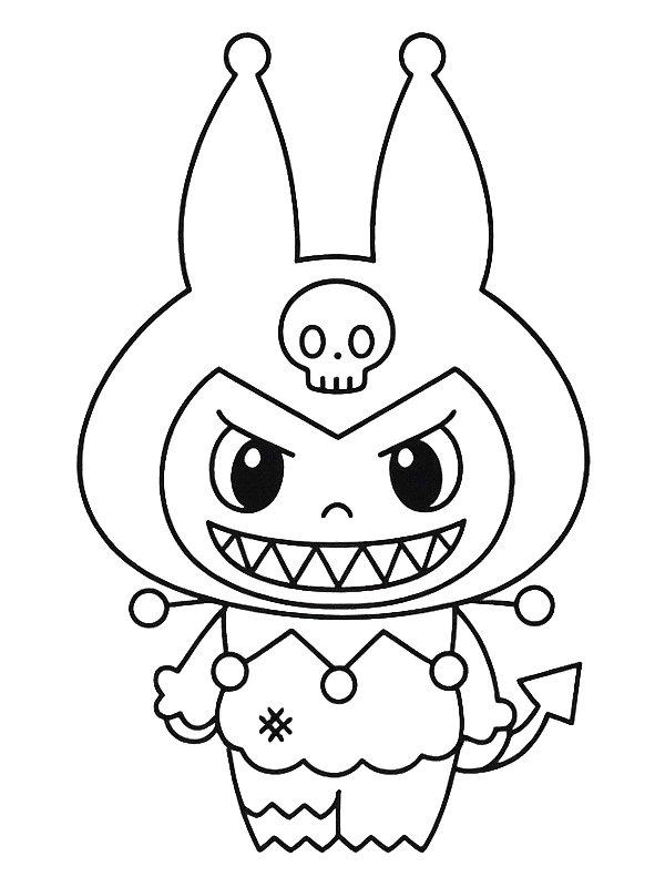 Ausmalbild Labubu Kuromi  