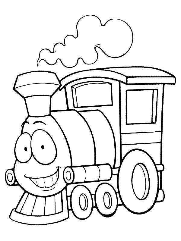 Ausmalbild Lachende Eisenbahn  