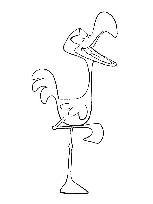 Ausmalbild Lächelnder Flamingo  
