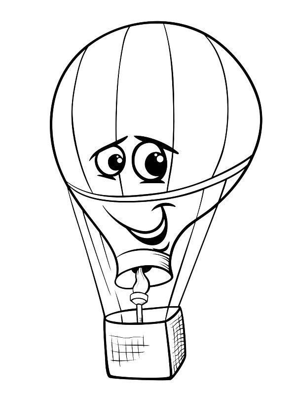 Ausmalbild Lächelnder heißluftballon  