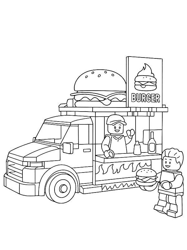 Ausmalbild LEGO burger-truck  