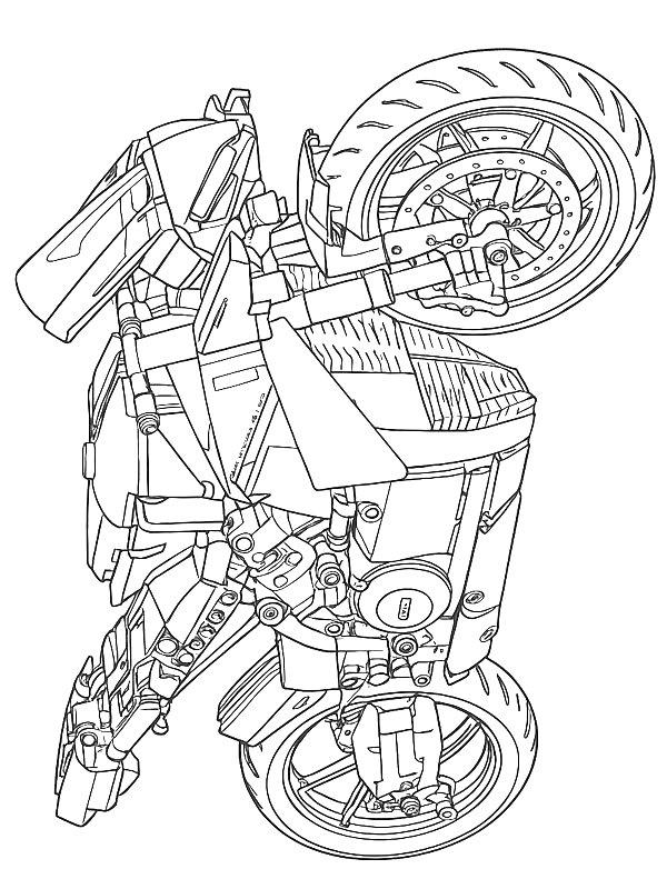 Ausmalbild LEGO Ducati Motorrad  