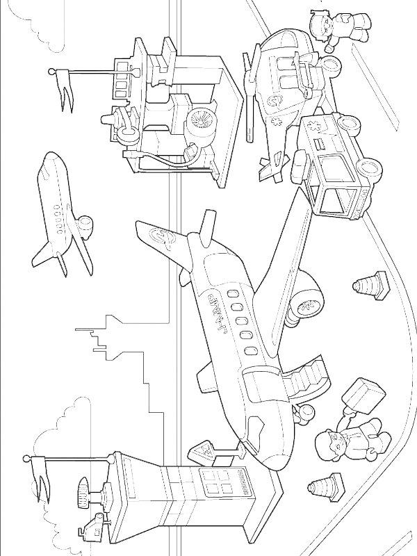 Ausmalbild Lego Flughafen  