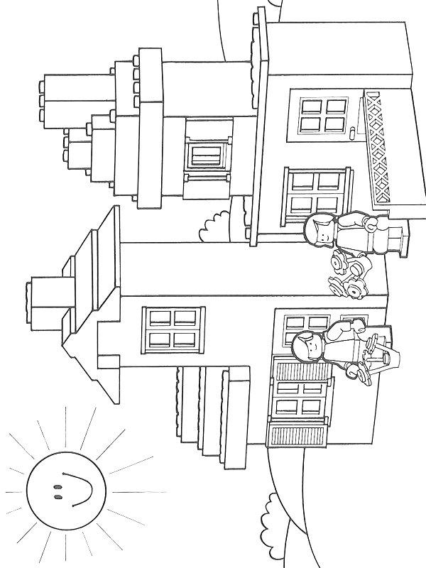 Ausmalbild Lego Haus  