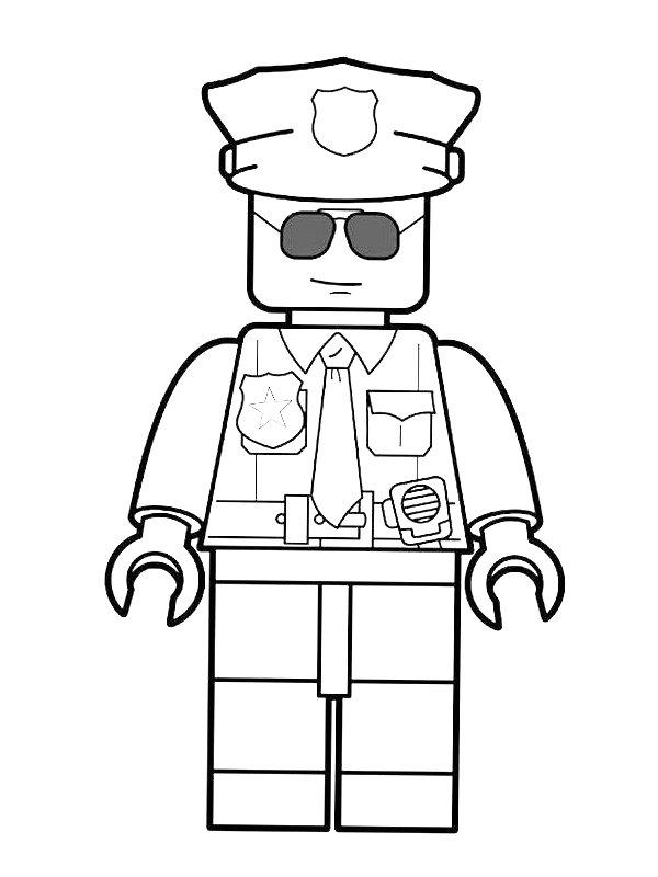 Ausmalbild Lego Polizeiwachtmeister  