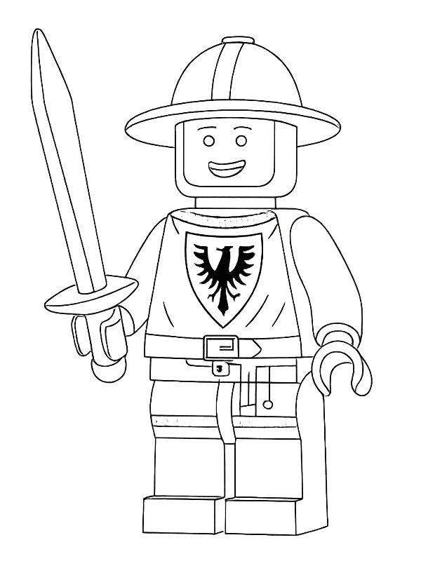 Ausmalbild LEGO Ritter  