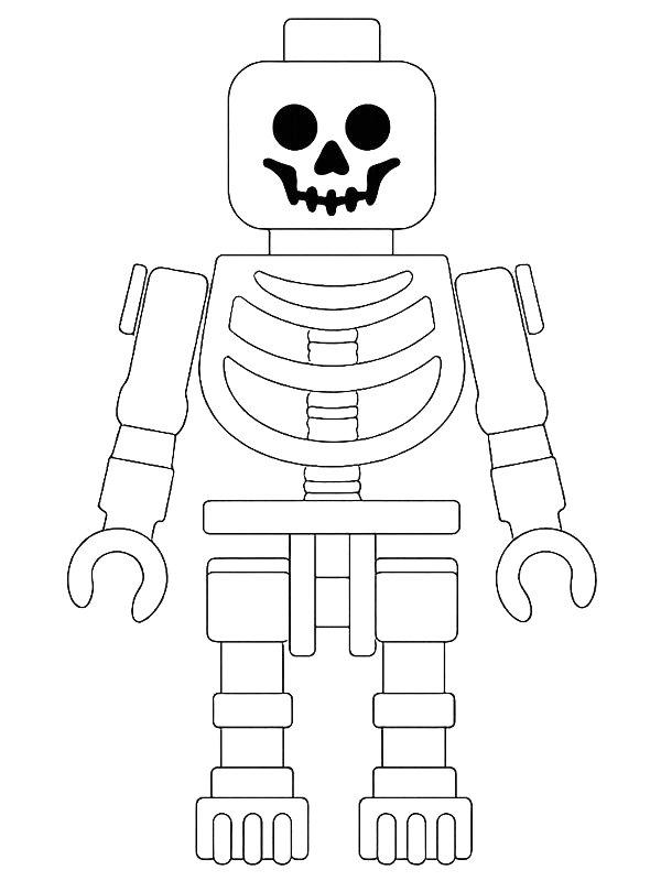 Ausmalbild LEGO Skelett-Minifigur  