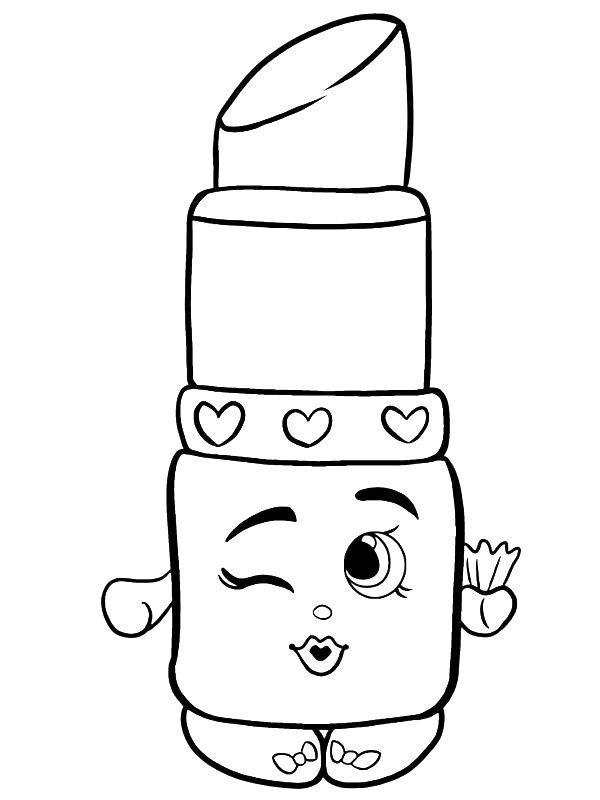 Ausmalbild Lippy Lips Shopkins  