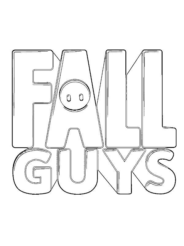 Ausmalbild Logo Fall Guys  