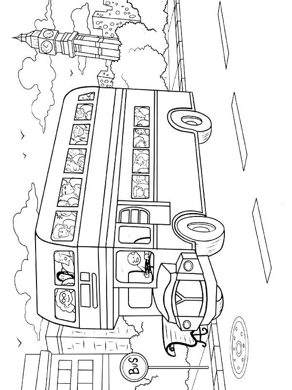 Ausmalbild London Bus  
