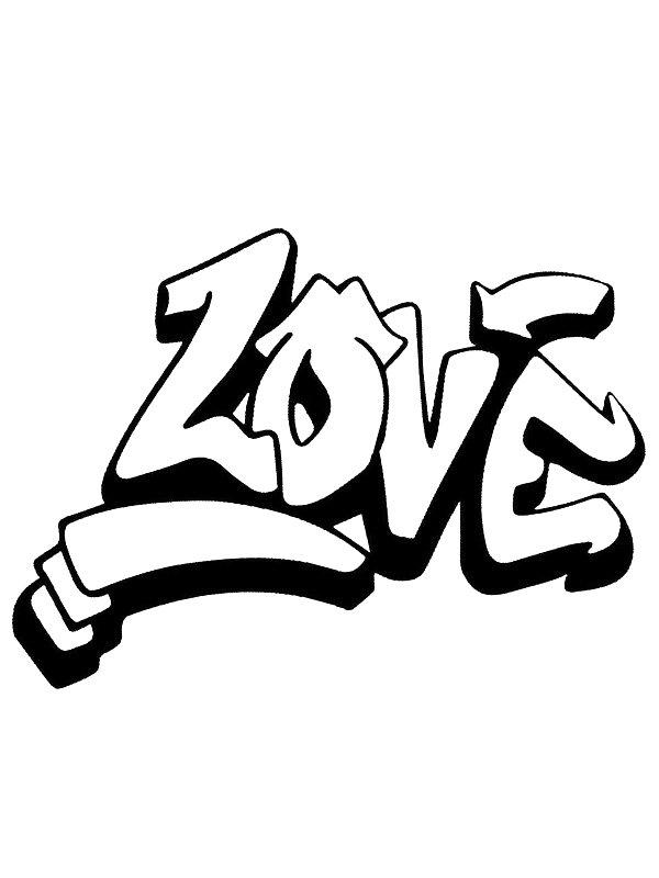 Ausmalbild Love graffiti  