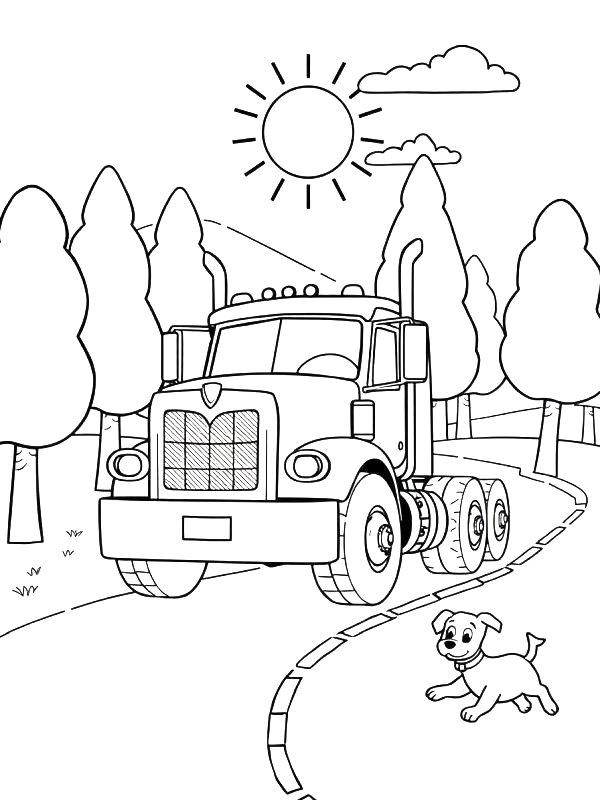 Ausmalbild Mack-LKW  