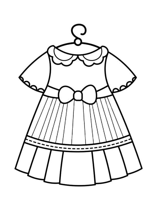 Ausmalbild Mädchenkleid  