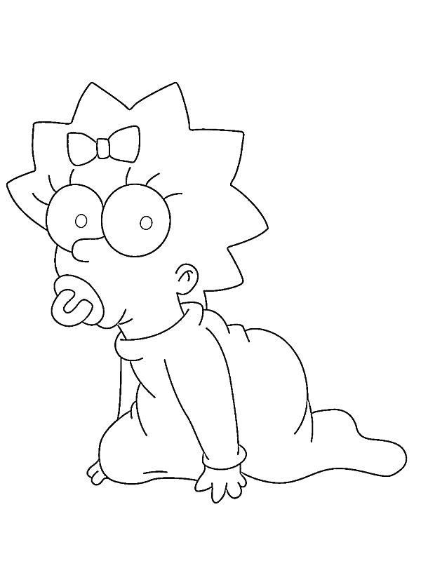 Ausmalbild Maggie Simpson  