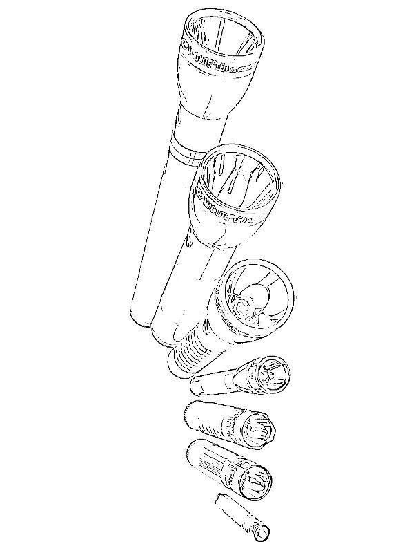 Ausmalbild Maglite-Stablampen  