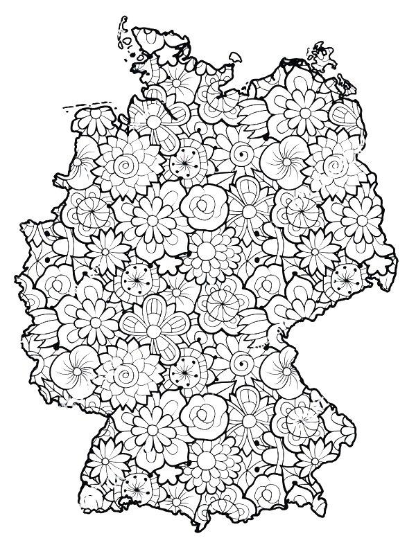 Ausmalbild Mandala Deutschland  