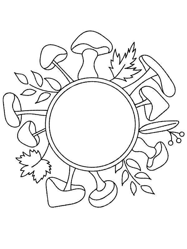 Ausmalbild Mandala Pilz  