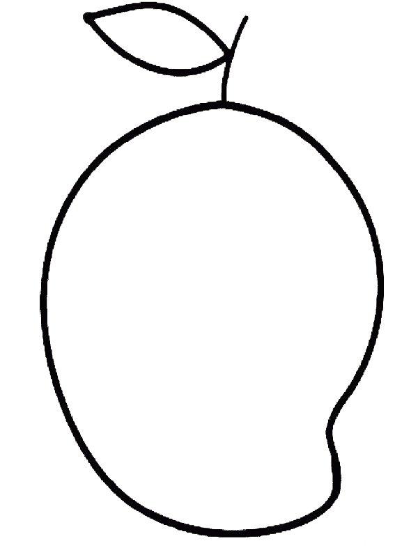 Ausmalbild Mango Frucht  