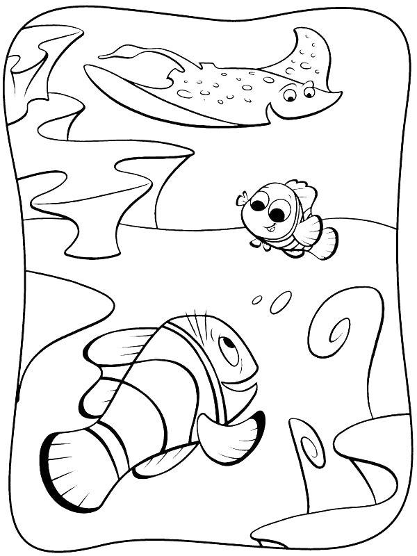 Ausmalbild Marlin und Nemo  