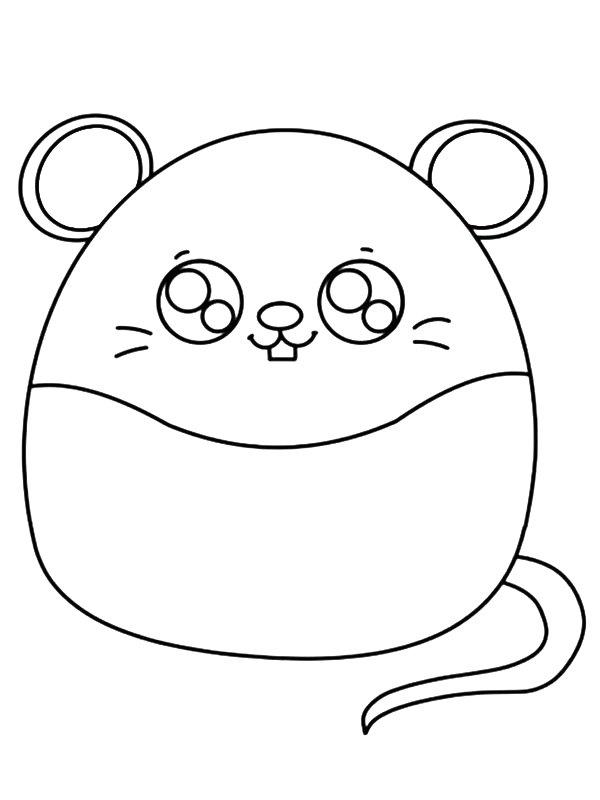 Ausmalbild Maus Squishmallow  