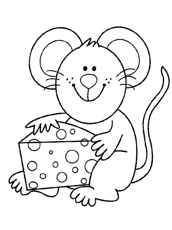 Ausmalbild Maus und Käse  