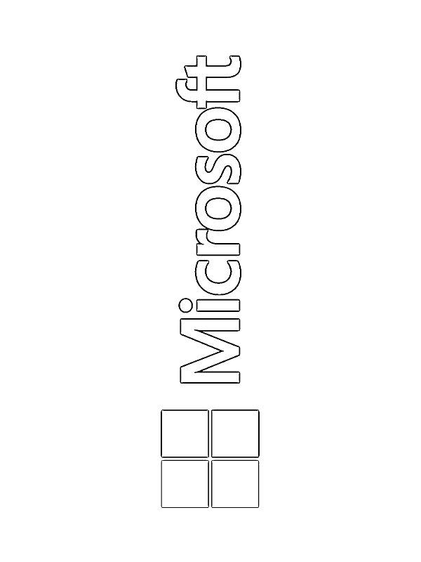 Ausmalbild Microsoft logo  