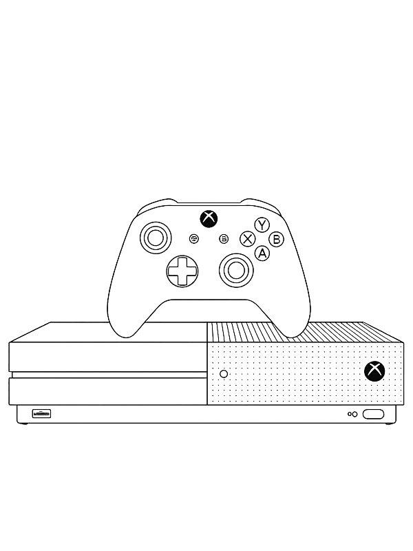 Ausmalbild Microsoft Xbox One S  