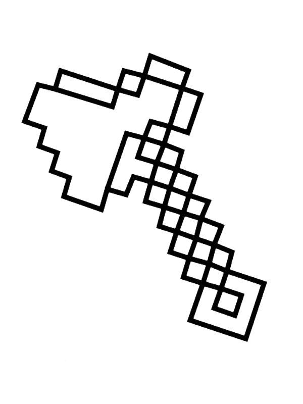 Ausmalbild Minecraft Axt  