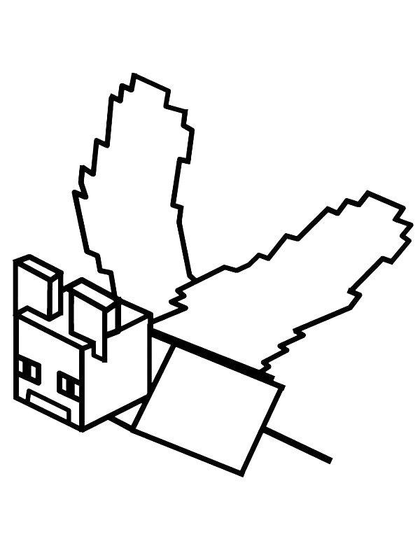 Ausmalbild Minecraft Fledermaus  