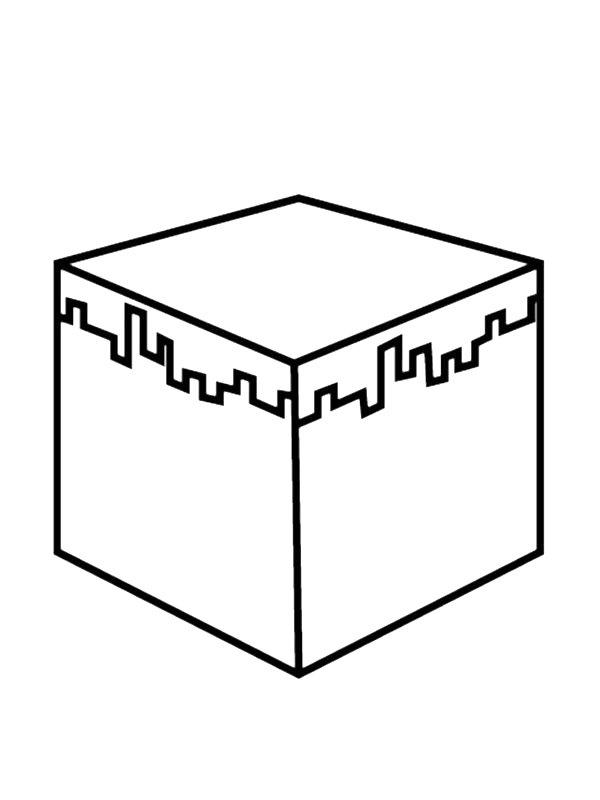 Ausmalbild Minecraft Grasblock  