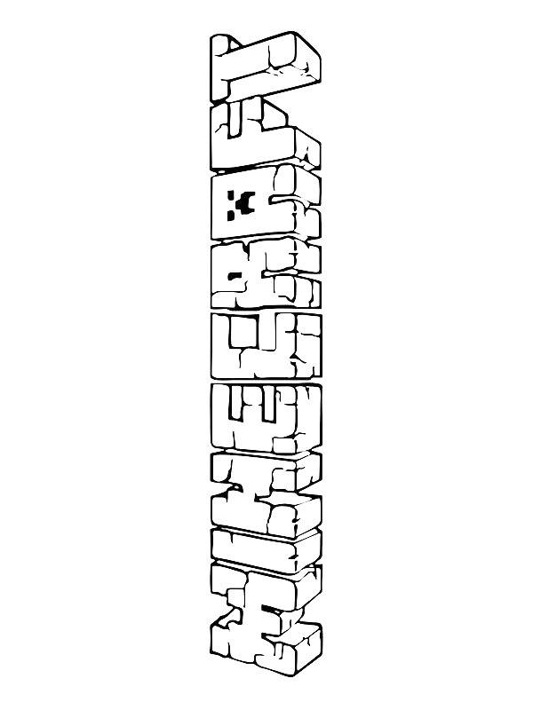 Ausmalbild Minecraft logo  