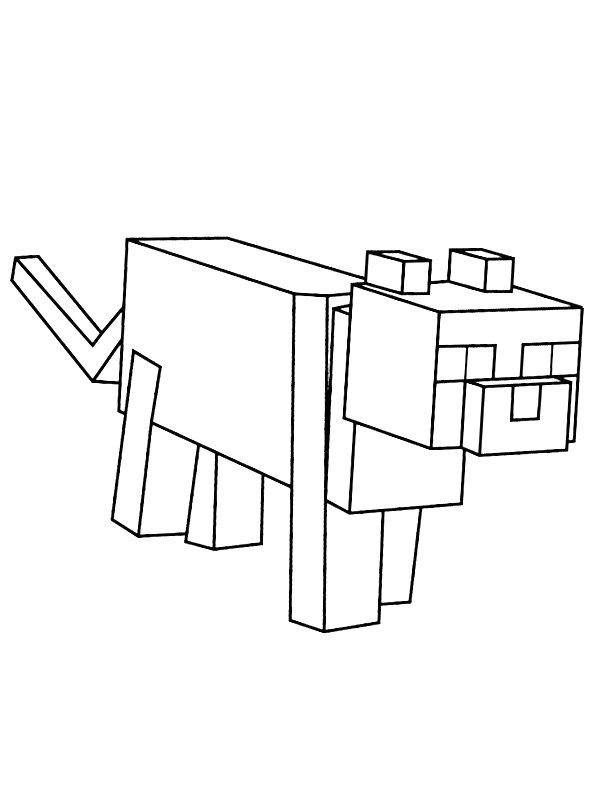 Ausmalbild Minecraft Ozelot  