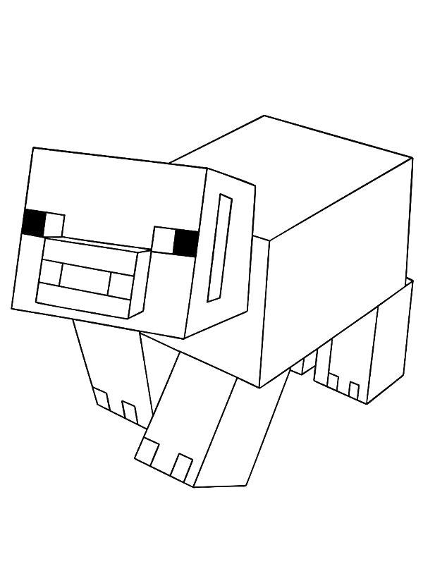 Ausmalbild Minecraft Schwein  