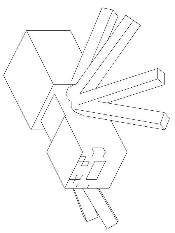 Ausmalbild Minecraft Spinne  