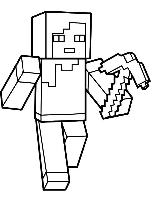 Ausmalbild minecraft Steve  