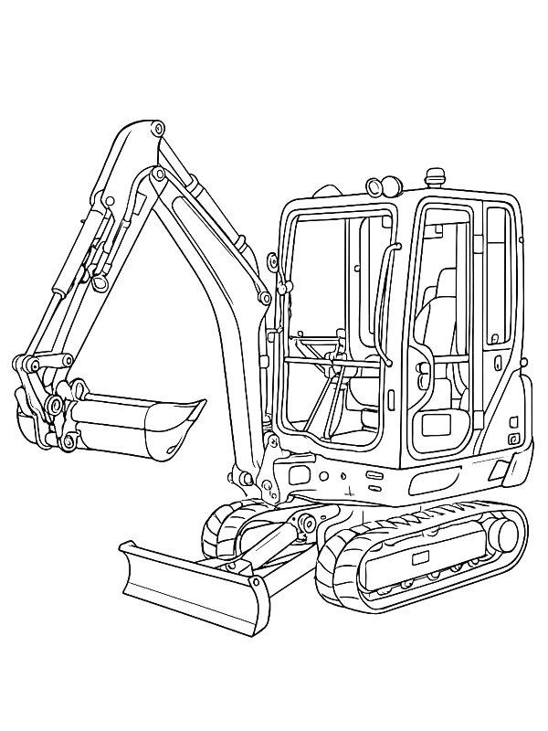 Ausmalbild Mini-Bagger  