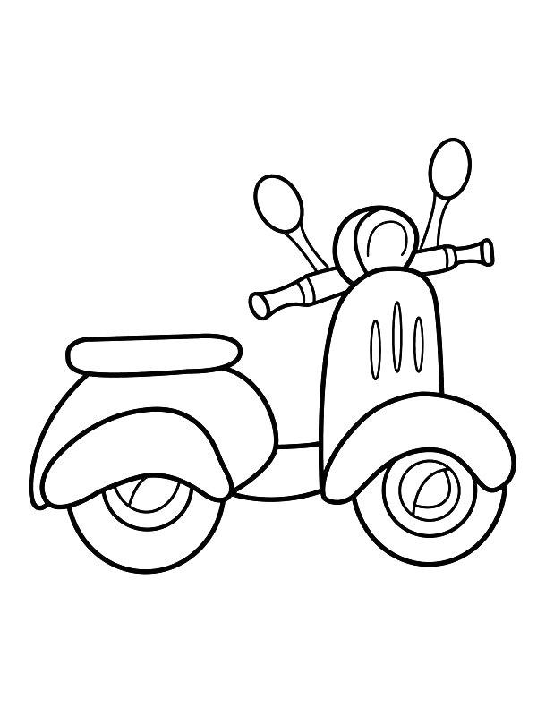 Ausmalbild Motorroller  