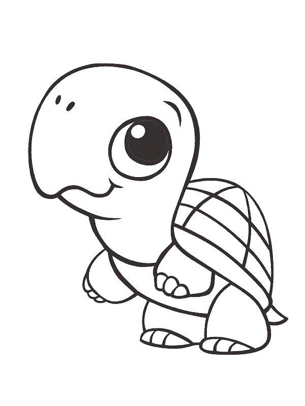 Ausmalbild Niedliche Schildkröte  