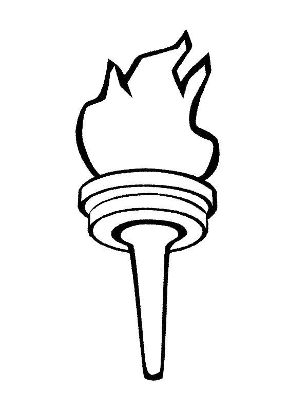 Ausmalbild Olympische Flamme  