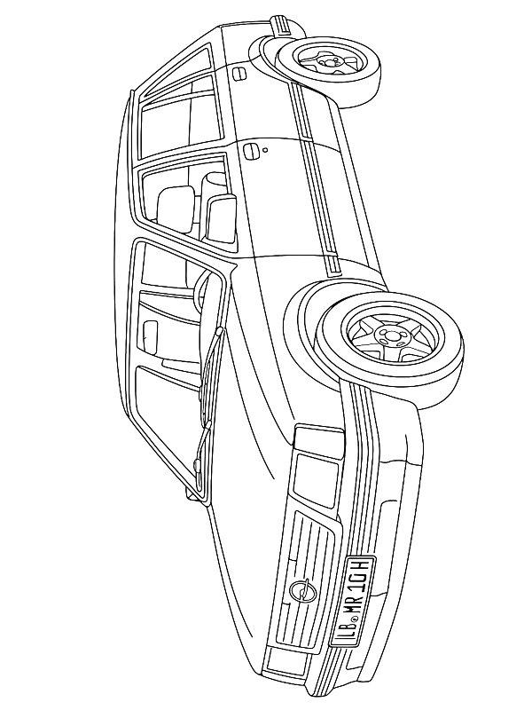 Ausmalbild Opel Corsa A  