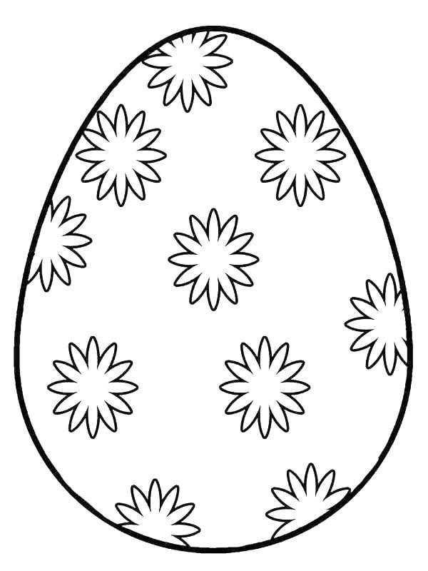 Ausmalbild Osterei mit Blumen  