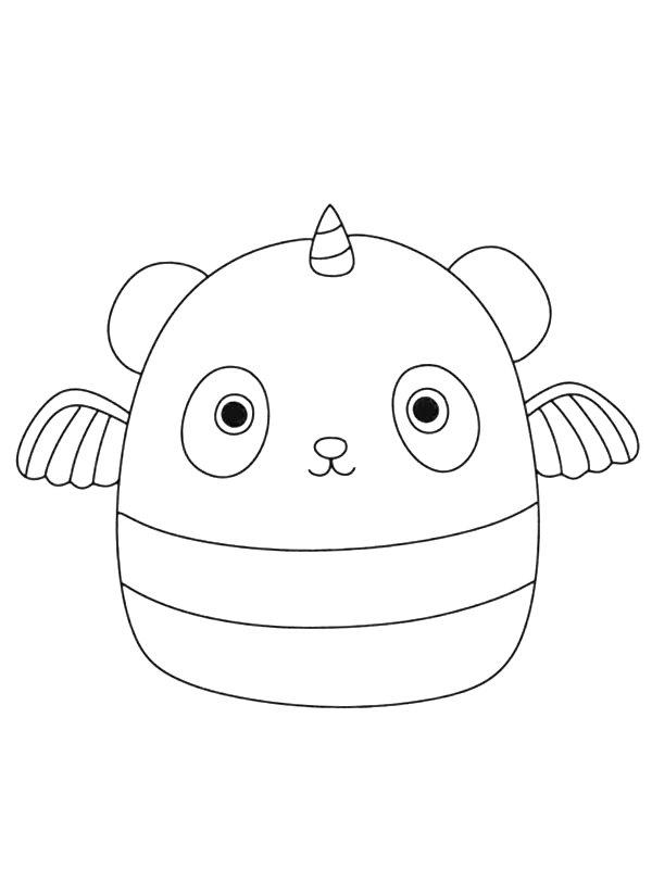 Ausmalbild Pandacorn Kayce Squishmallows  
