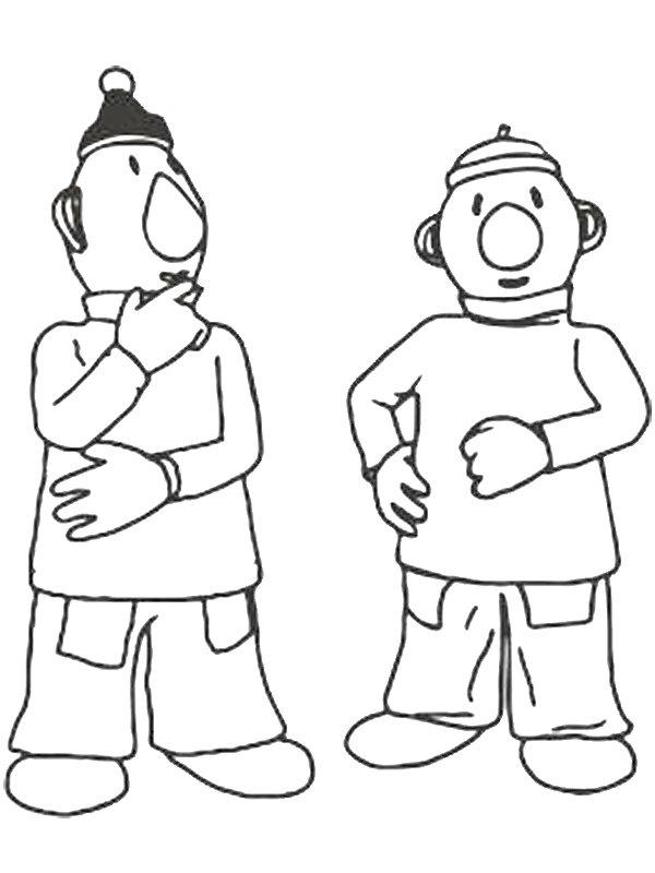 Ausmalbild Pat und Mat denken nach  