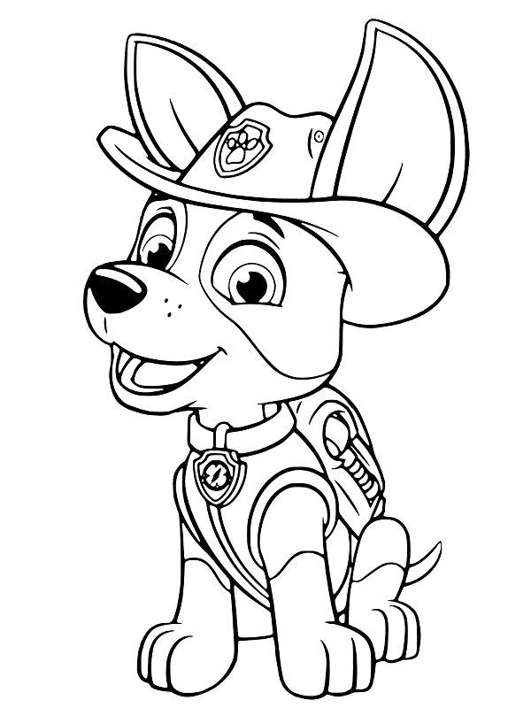 Ausmalbild Paw Patrol Tracker  