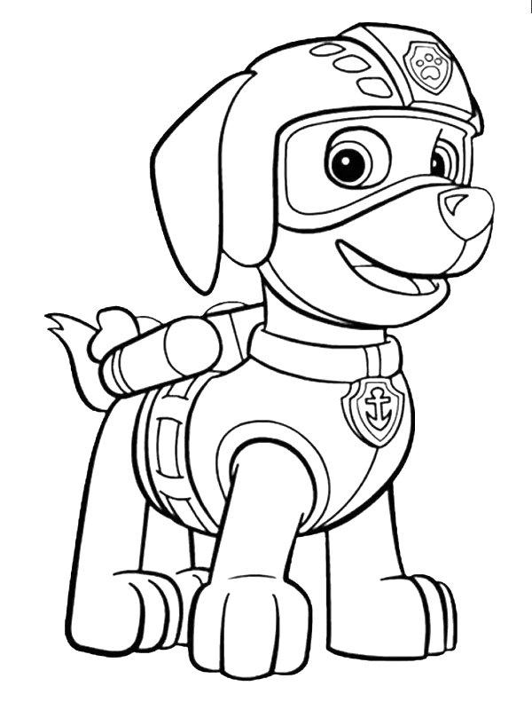 Ausmalbild Paw Patrol Zuma  